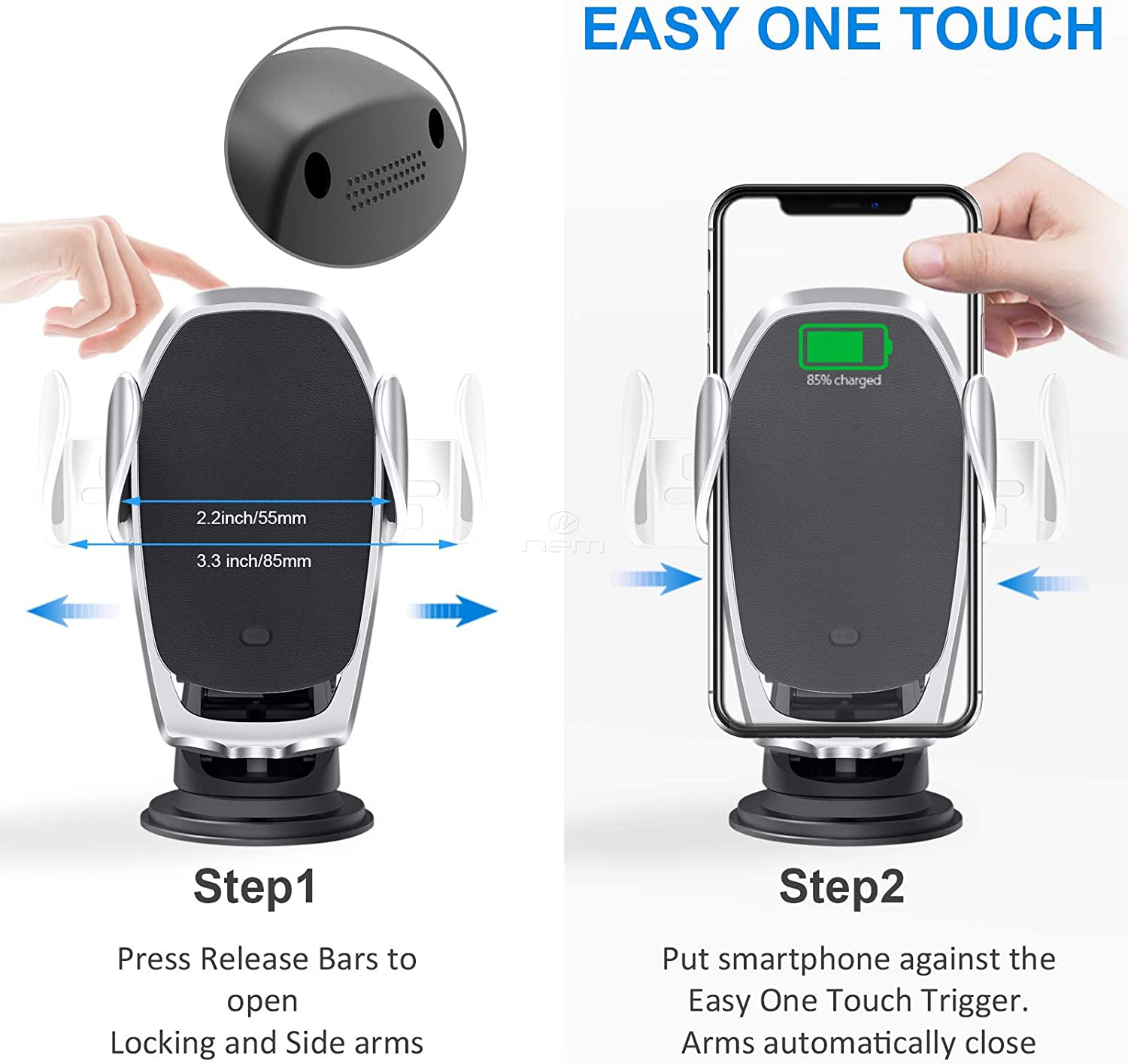 Universal Wireless Car Phone Charger Mount Holder Automatic Clamping - Image 3