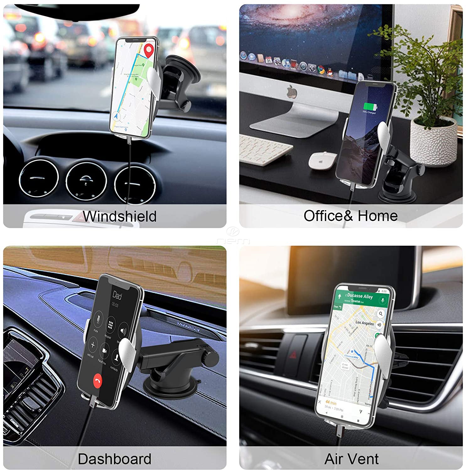 Universal Wireless Car Phone Charger Mount Holder Automatic Clamping - Image 5